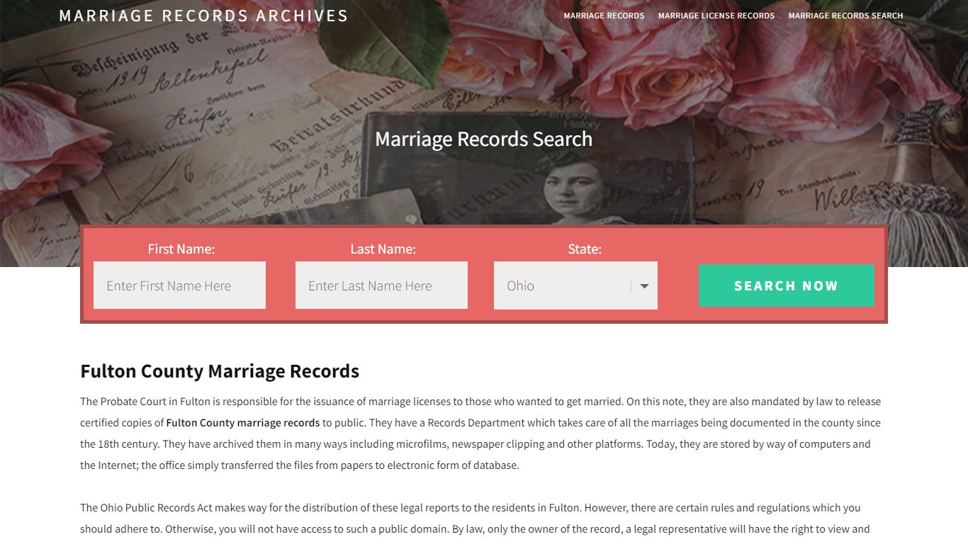 Fulton County Marriage Records